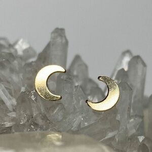 Smooth Crescent Moon Studs Earrings 14kt Gold Filled